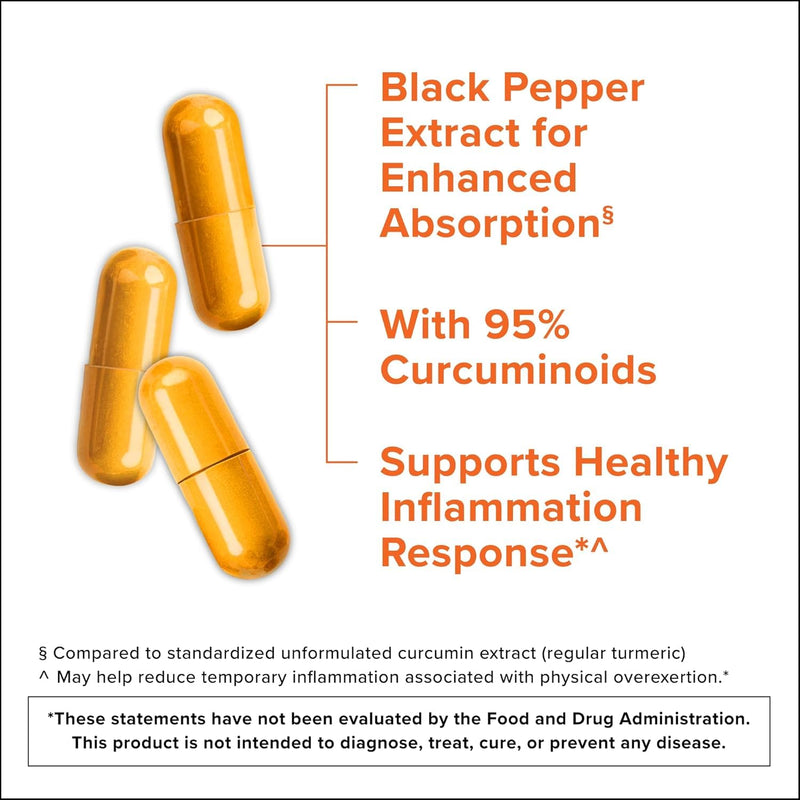 Turmeric Curcumin with Black Pepper & Ginger, 2400mg Turmeric Extract with 95% Curcuminoids, Extra Strength Supplement, 105 Count (Pack of 1)