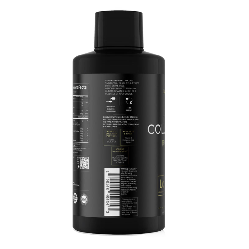 Premium Liquid Collagen for Women Weight Loss & Beauty Collagen Peptides | Hyaluronic Acid, Biotin, L-Carnitine, ACV - Ultra Pure Multi Collagen Protein Shots, Colageno, Hair Nails And Skin Vitamins