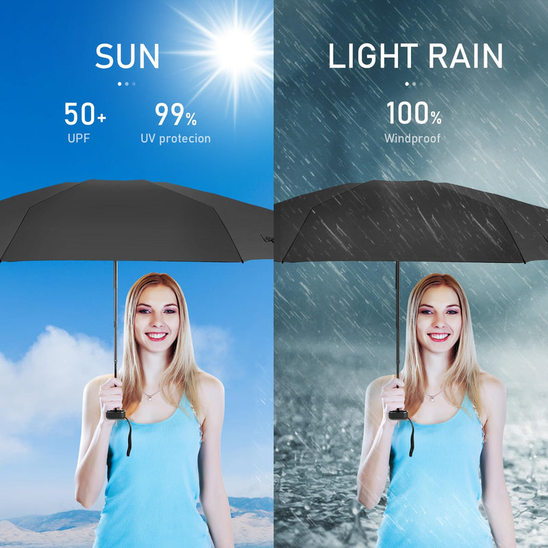 Compact Travel Umbrella with Case - Mini Umbrella for Purse, Small Lightweight &Tiny Design Perfect for Parasol Outdoor Sun&Rain Umbrellas