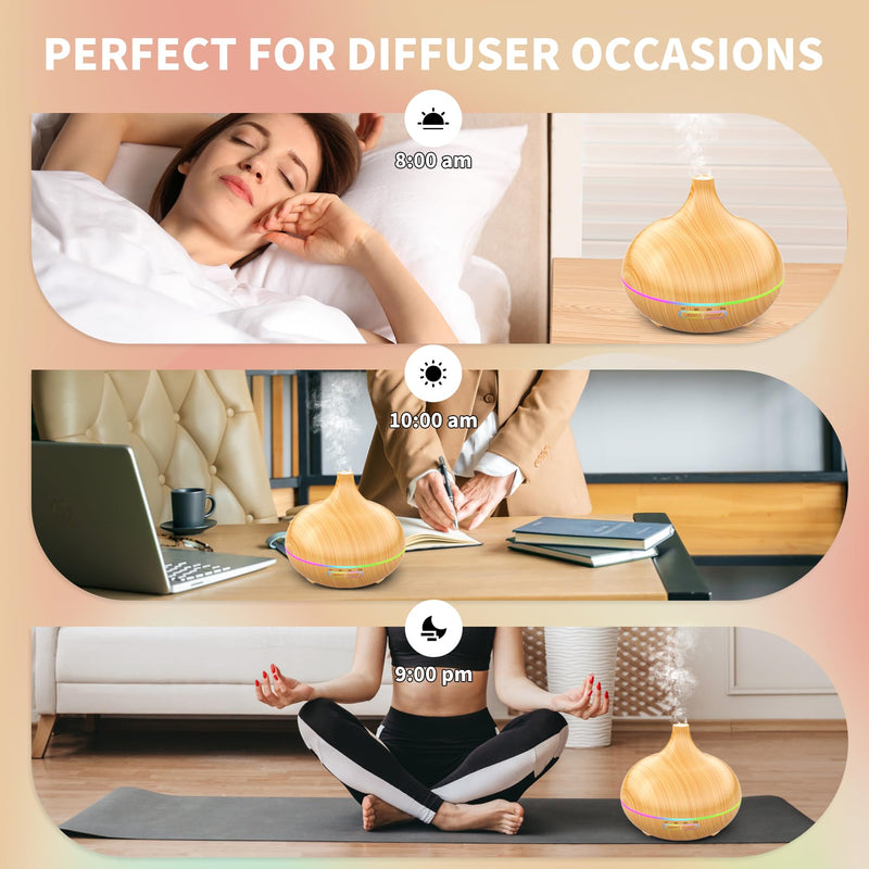 [Australia] - Aroma Diffuser for Essential Oil Large Room,Office Essential Oil Diffusers for Home Kids, Cool Mist humidifier for Bedroom Quiet with Ambient Light,Waterless Auto Off Aromatherapy, 1 count, pack of 1 Beige 