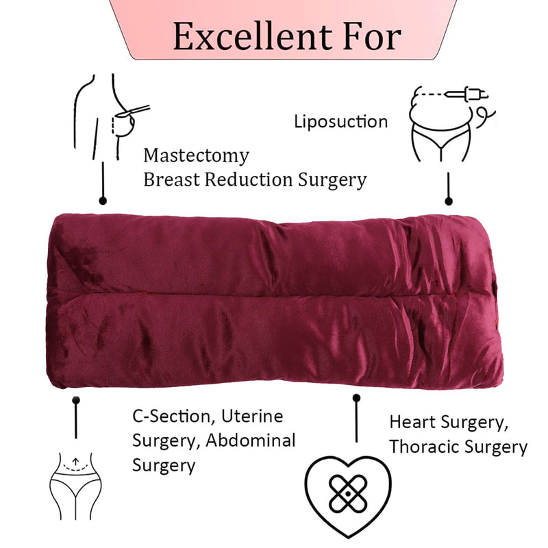 Seatbelt Pillow for Post-Surgery Hysterectomy Pillow Post Surgery Seat Belt Cushion Mastectomy Pillow C-Section Recovery Breast Cancer Port Pacemaker Heart Surgery Recover(Red) Red