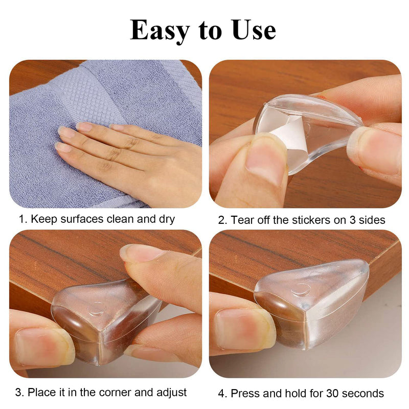 [Australia] - 16 Pack Corner Protector for Baby, Clear Corner Protectors, Furniture Corner Guard & Edge Safety Bumpers to Cover Sharp Furniture & Table Edges Transparent Drop Shape 16 Pack 