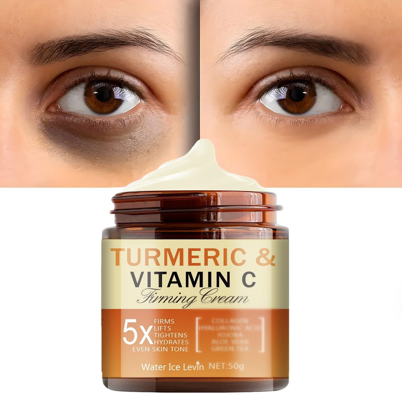 Soelegant Turmeric & Vitamin C Firming Cream for Face & Eye, Anti-Aging Moisturizer with Aloe, Green Tea, Collagen, Hydrates, Tightens Skin, Reduces Wrinkles & Dark Circles for All Skin Types