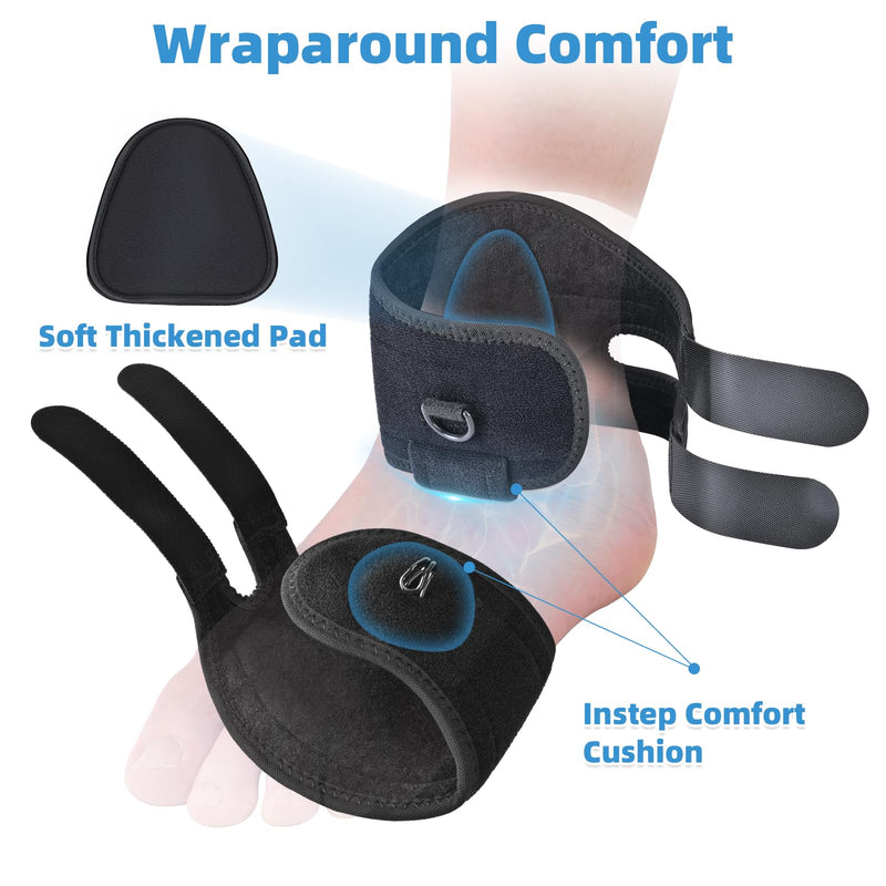 Tenbon Adjustable AFO Foot Drop Brace for Walking with Shoes, Socks, Or Barefoot Dorsiflexion Assist, Day & Night Use, Fits Left or Right Foot (Unisex, All-Day Wearable) M Day+Night (1 PACK)