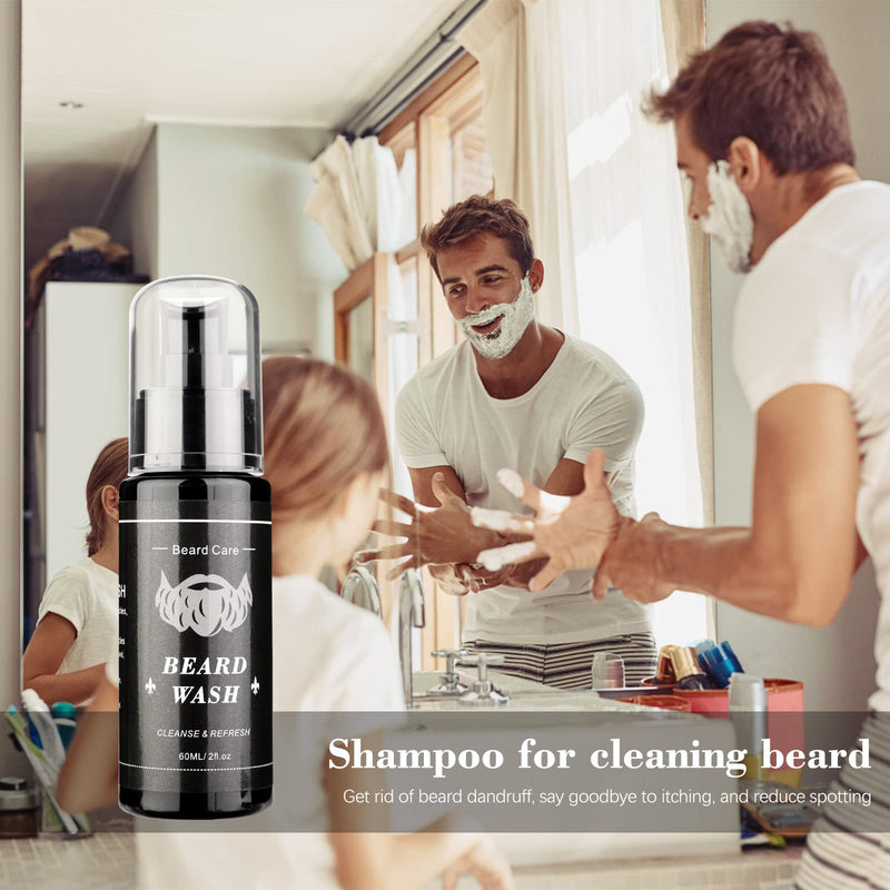 [Australia] - MXTIMWAN Beard care set for men, 10 pieces, gifts, beard set for men with beard shampoo, beard oil, beard balm, beard comb, beard brush, beard scissors, travel bag, razor with 2 interchangeable blades, instructions 
