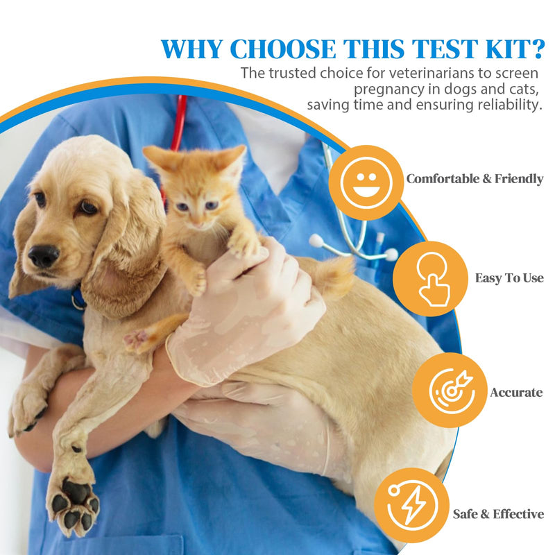 At-Home Dog & Cat Pregnancy Test Kit - Urine Detection for Early Pregnancy Confirmation, Fast 5-10-Min Results, 98.8% Accurate, Non-Invasive & Stress-Free 1 Pack