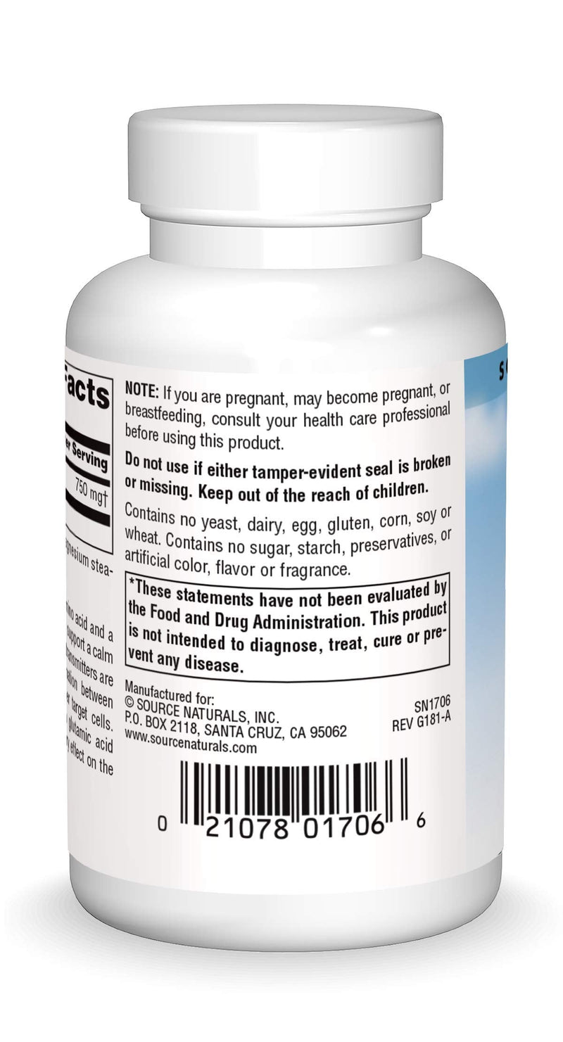 Source Naturals Serene Science GABA, for a Calm Mind, 750mg - 45 Capsules 45 Count (Pack of 1)