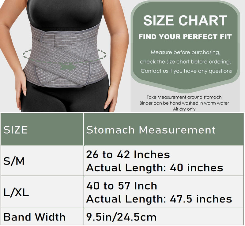 [Australia] - Abdominal Binder Post Surgery - Postpartum Belly Band Wrap | Post C Section Belly Binder Recovery Belt | Stomach Compression Hernia Belt For Men or Women After Pregnancy, Hysterectomy (Small/Medium) Small/Medium 