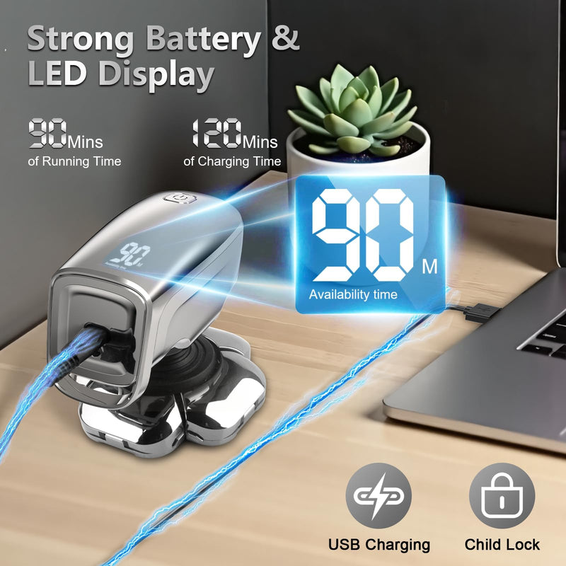 [Australia] - 9D Head Shaver for Bald Men, 5-in-1 Electric Razor for Men with Nose Hair Trimmer, Cordless Rechargeable & Waterproof Bald Head Shavers for Wet/Dry with Large Battery, LED Display, Birthday Gifts 