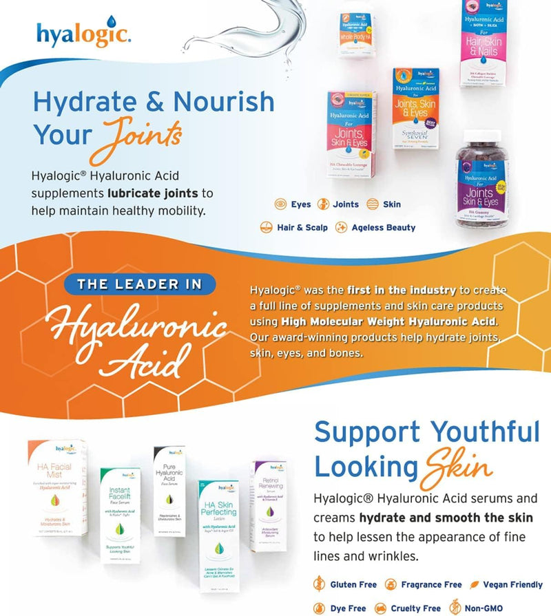 [Australia] - Hyalogic Hyaluronic Acid Joint Support Supplement (12 oz) ‚Äì Advanced Formula Joint Supplement ‚Äì MSM & 100 mg Hyaluronic Acid Supplements ‚Äì Joint Supplements for Women & Men for Overall Joint Health 