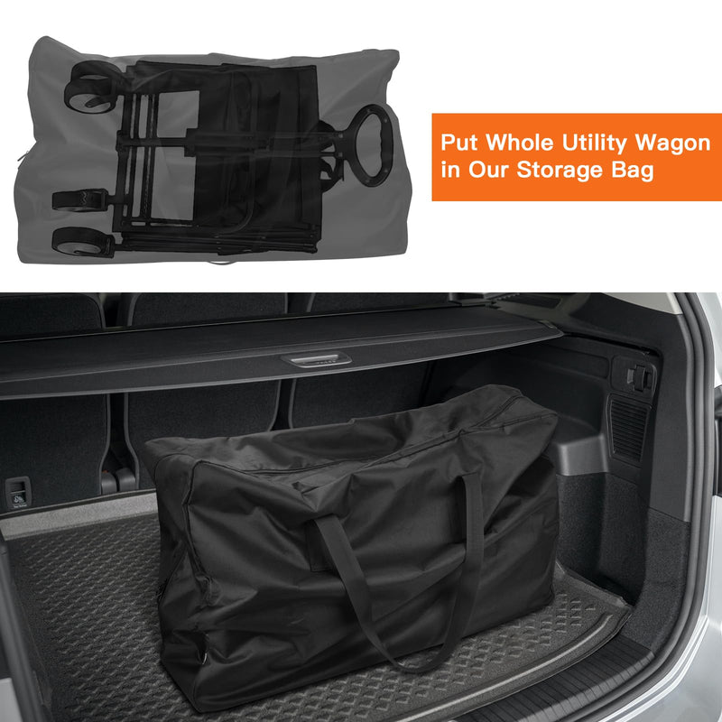 Black Storage Bag for Wagon, 32 Inch Water Resistant Sports Duffel, Protective Cover, Folding Outdoor Travel Equipment Zipper Bag for Strollers, Garden Cart, Camping