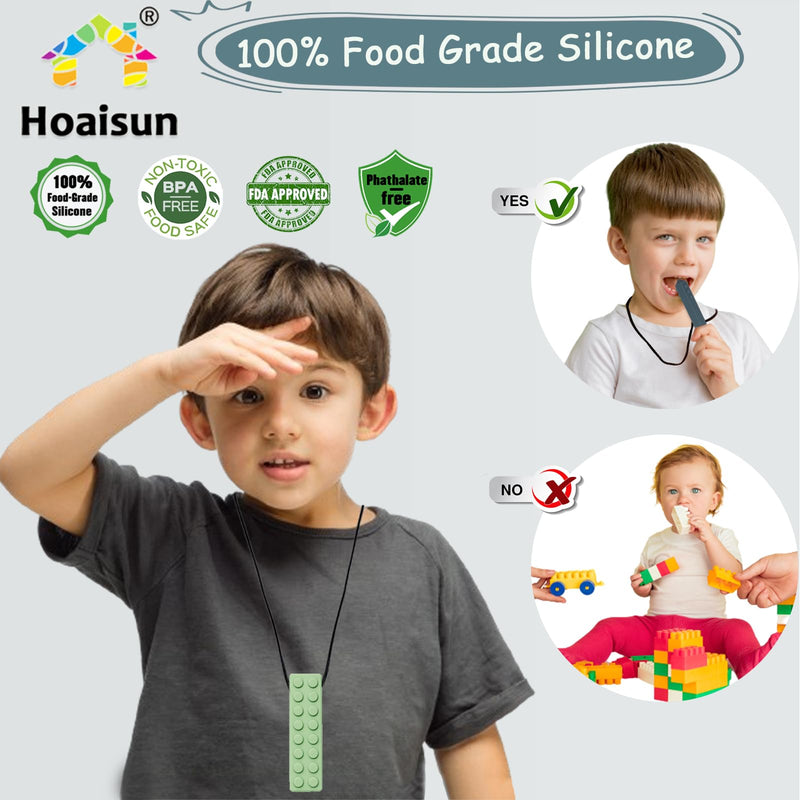 [Australia] - Chew Necklaces for Sensory Kids, 6 Pack Sensory Chew Necklaces for Boys and Girls with Autism, ADHD, SPD, Chewing (Morandi) 
