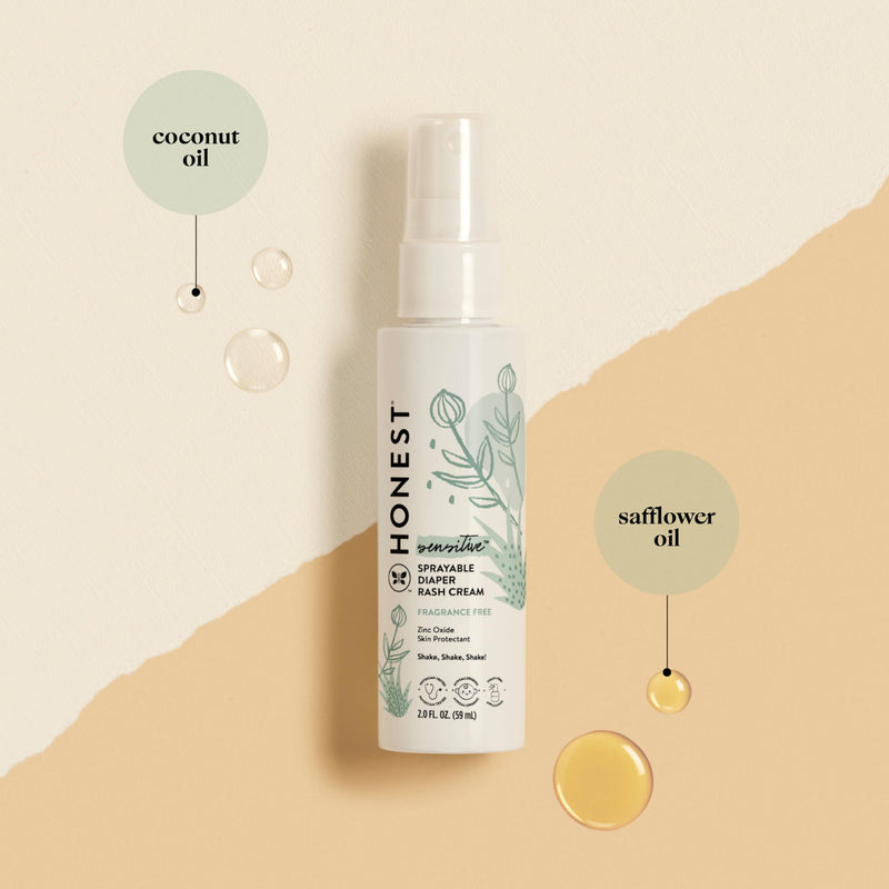 [Australia] - The Honest Company Baby Diaper Rash Cream Spray | Moisturizing + Calming Zinc Oxide | Hypoallergenic, Dermatologist Tested, Cruelty Free | 2 fl oz 2 Fl Oz (Pack of 1) 