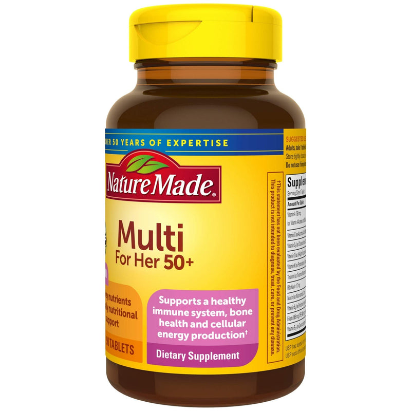 [Australia] - Nature Made Multivitamin For Her 50+ with No Iron, Womens Multivitamin for Daily Nutritional Support, Multivitamin for Women, 90 Tablets, 90 Day Supply 90 Count (Pack of 1) 