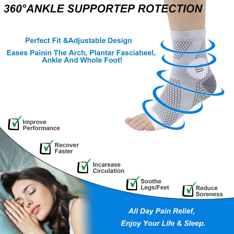 [Australia] - 3 Pairs Neuropathy Socks for Women & Men,Nano Comprex Ankle Sleeves Protection Elastic Socks,Soothe Socks for Neuropathy Pain,Anti Fatigue Compression Foot Sleeve Brace Socks Medium Mixed(3pcs) 