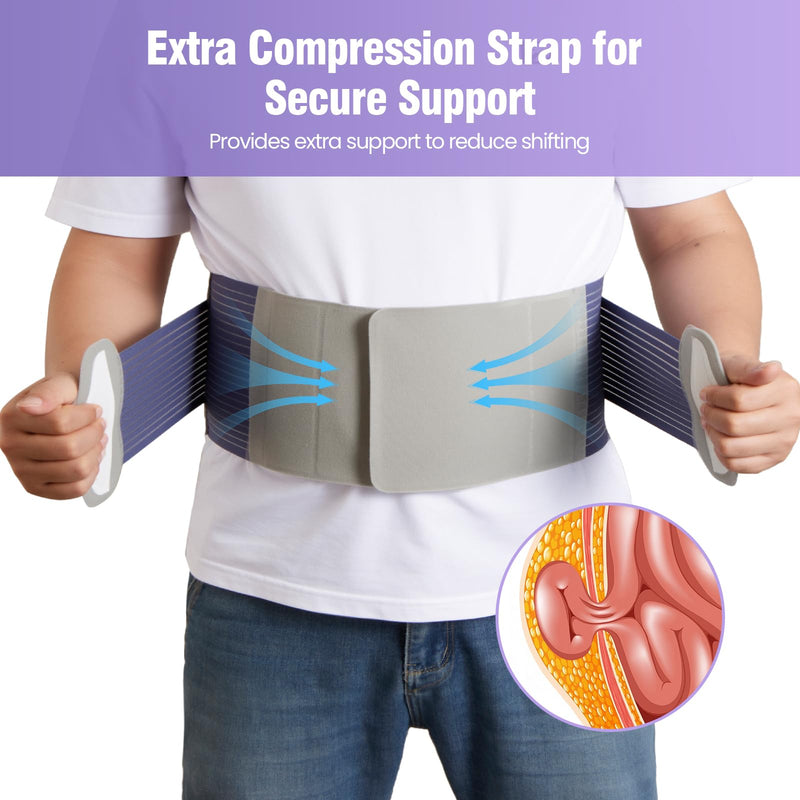 [Australia] - Hernia Belts for Men and Women ‚Äì Front-Closure Abdominal Binder with Extra Compression Strap & Soft Detachable Dual-Layer Hernia Pad ‚Äì Comfortable Hernia Support for Men Post Surgery or Daily Relief (L/XL 38‚Äì48 in) L/XL 