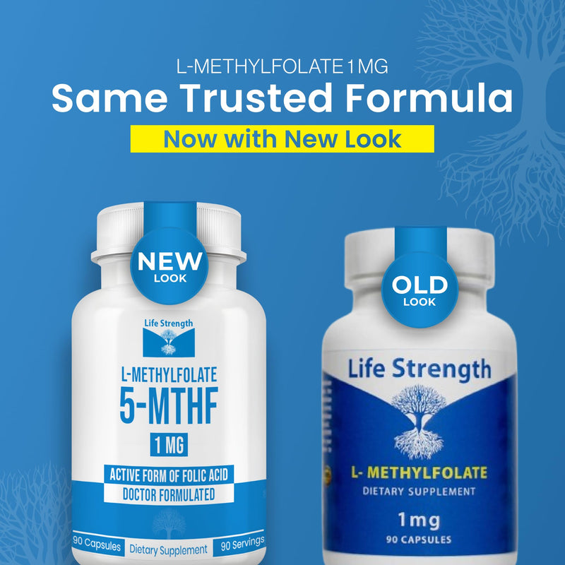 L Methylfolate 1mg | 180 Capsules | Optimized & Highly Bioactive Methyl Folate Supplement | 5-MTHF Supports for Energy, Focus & Mood | Non-GMO, Gluten Free, Vegan | 6 Month Supply 1 mg