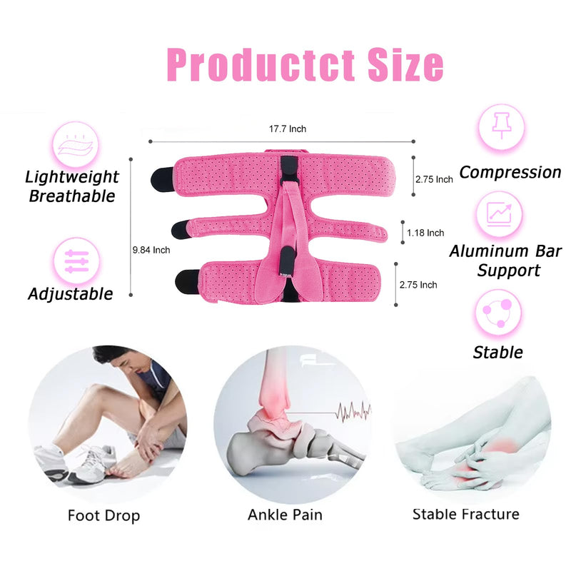 Plantar Fasciitis Night Splint, Night Splint Plantar Fasciitis for Women And Men, Upgrade Adjustable Splint Not Affect Sleep for Achilles Tendinitis Plantar Fasciitis Flat Arch Foot Drop (Pink)