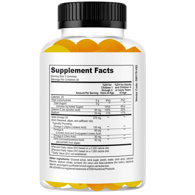 Genius IQ Kids Brain Supplements for Memory and Focus Omega 3-6-9, EPA DHA Gummy Vitamins, Brain Booster Calm Gummies,Supports Concentration, Clarity, Attention and Mood 60 Gummies