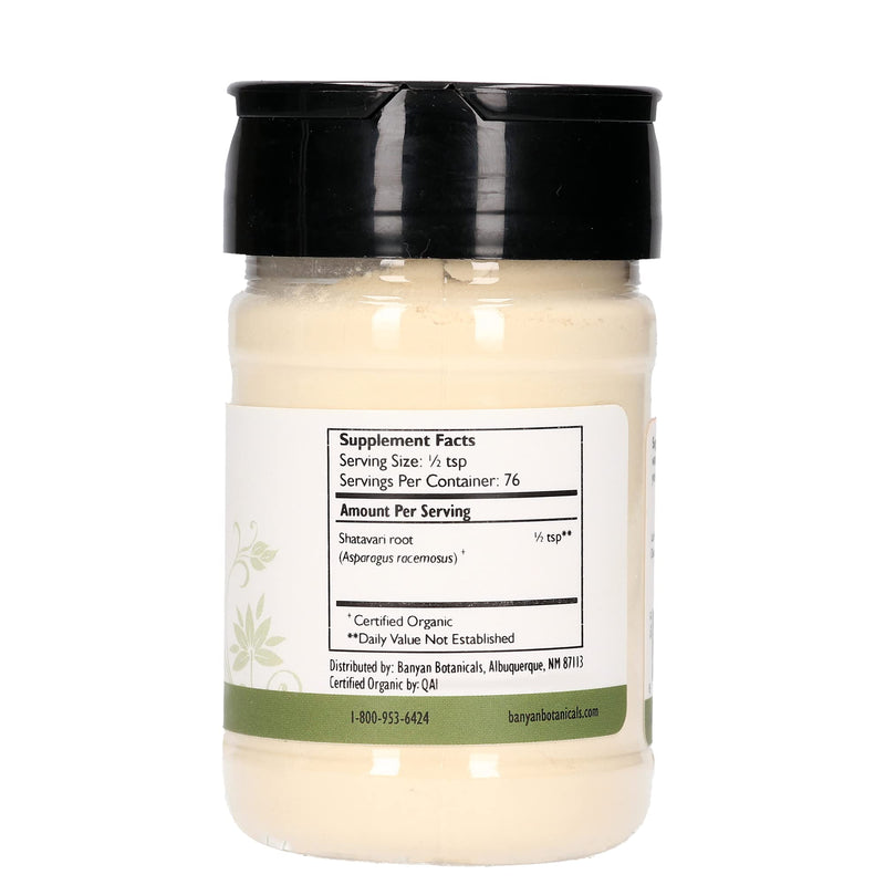 [Australia] - Banyan Botanicals Organic Shatavari Powder – Asparagus racemosus – Ayurvedic Herb for Vata & Pitta, Balanced Female Hormones, Energy & More* – Spice Jar ­– Non-GMO Sustainably Sourced Vegan FFL 