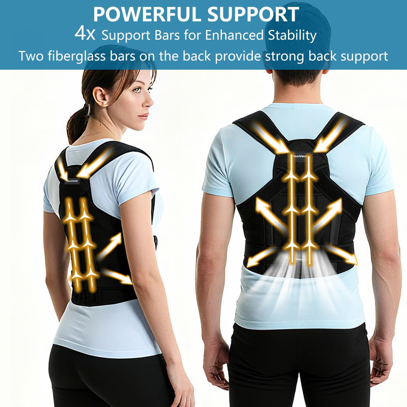 Posture Corrector for Women and Men, Upper Back Brace Adjustable Lightweight for Scoliosis, Neck Shoulder & Upper/Lower Back Pain Relief, Easy-on/off Back Straightener Posture Corrector, Under Clothes X-Large