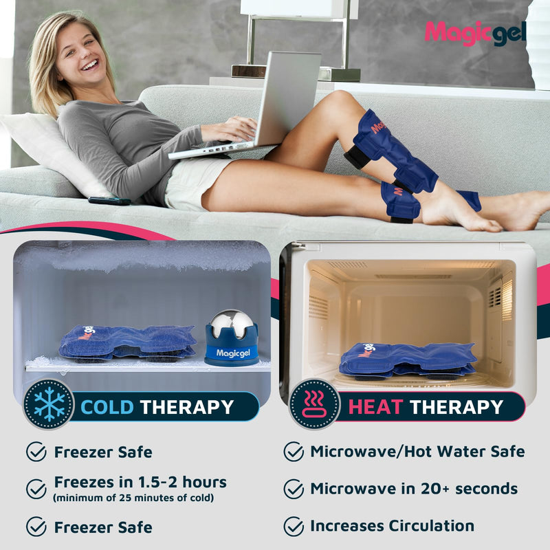 [Australia] - Shin Splint Relief: Hot & Cold Packs, Cryoball & Stretch Bands for Shin Splints | Hot & Cold Therapy for Leg Pain Relief | by Magic Gel Shin Ice Pack 