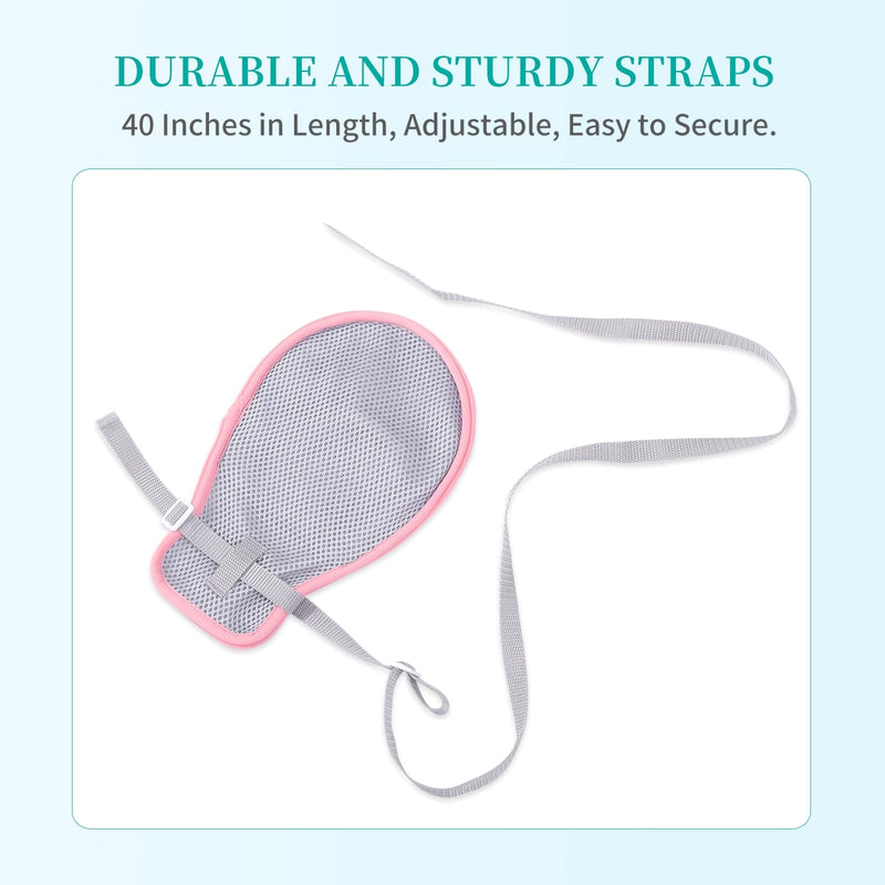 LEFEKE Medical Restraint Gloves - 2Pcs, Hand Protective Gloves for Dementia Patients or Elderly, Autistic Child, Bed Restraints Mitts, Limb Holder, Movement Limited Ties for Hands (Pink) Pink