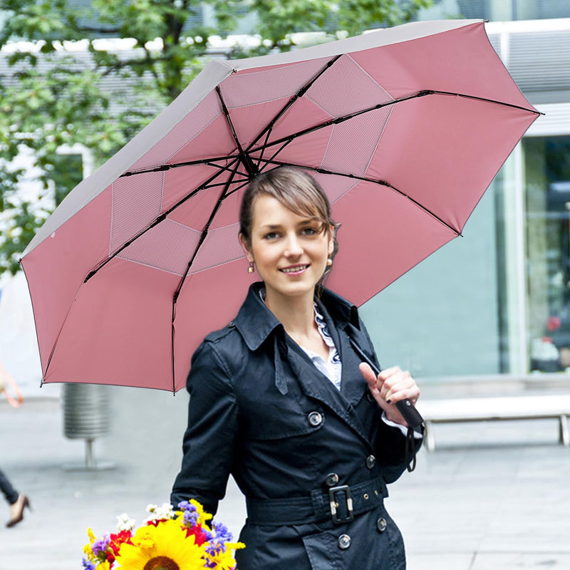 G4Free UPF 50+ UV Protection Travel Umbrella 46 Inch 46 Inch Reverse Windproof Umbrella for Sun&Rain