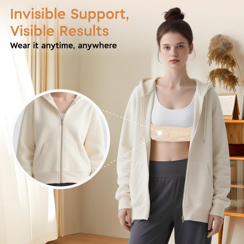 Back Brace Posture Corrector for Women and Men, Adjustable Upper Back Support with Shoulder Brace & Back Straightener, Relief for Clavicle, Neck & Shoulder Pain (Small, Beige) S