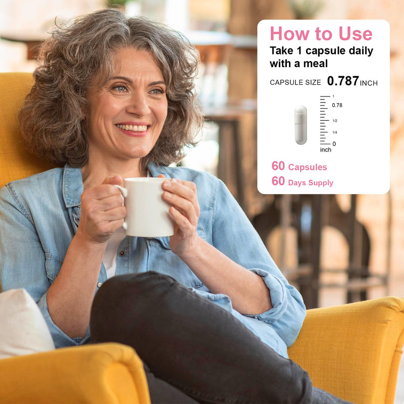 Menopause Support Supplement for Women, Soy Isoflavone, 60 Capsules | With Black Cohosh, Passion Flower, Vitex, Vitamins B6 & B12, and Magnesium for Women's Daily Wellness Support