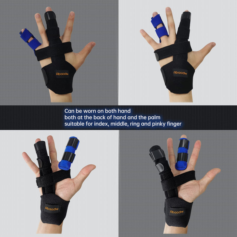 Trigger Finger Splint 2 Pcs, Adjustable Index Finger Splint, Finger Splint Middle Finger, Ring Finger Splint, Pinky Finger Splint,Hand Brace Black-B1-2 M