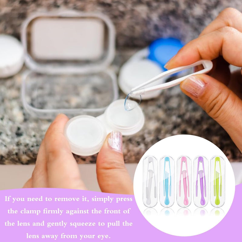 [Australia] - Pack of 6 contact lens insertion aids, contact lens tweezers, contact lens sucker, contact lens removal, contact lens remover, tweezers for contact lenses, contact lens aid for travel, household 