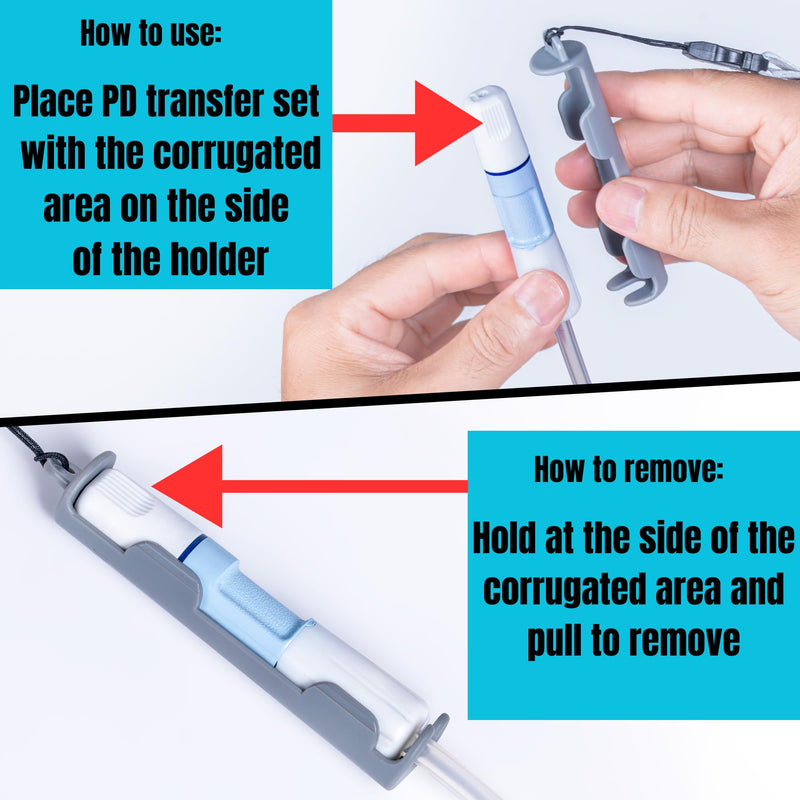 [Australia] - Patented Peritoneal Dialysis Transfer Set Holder for Baxter, PD Catheter Holder Belt Accessories Gray 