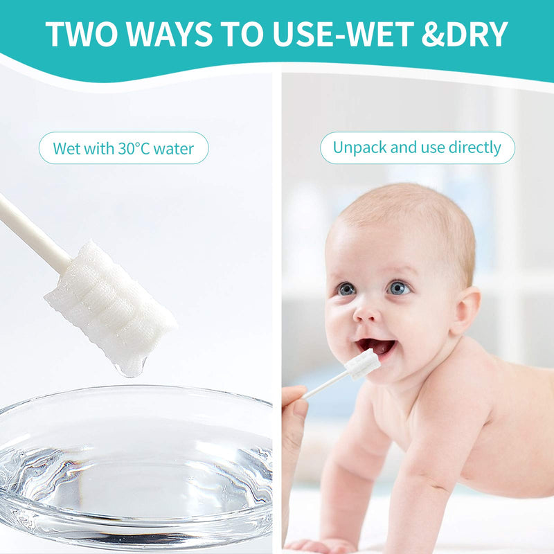 [Australia] - dearlomum Baby Tongue Cleaner, Newborn Toothbrush, 96PCS Disposable Infant Toothbrushes, Gauze Gum Cleaner Toothbrush Baby Oral Cleaning Stick Dental Care for 0-36 Months 1 Count (Pack of 96) 