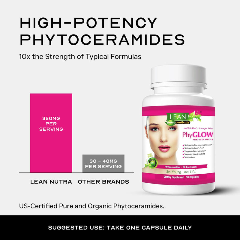 Phytoceramides Ceramide Skin Hydration Restore Beauty Health Supplement, Hyaluronic Acid Alternative Pills w/Multivitamins A, C, D, E, Anti Aging Wrinkle Support Super Vegan 30 Capsules for Women Men