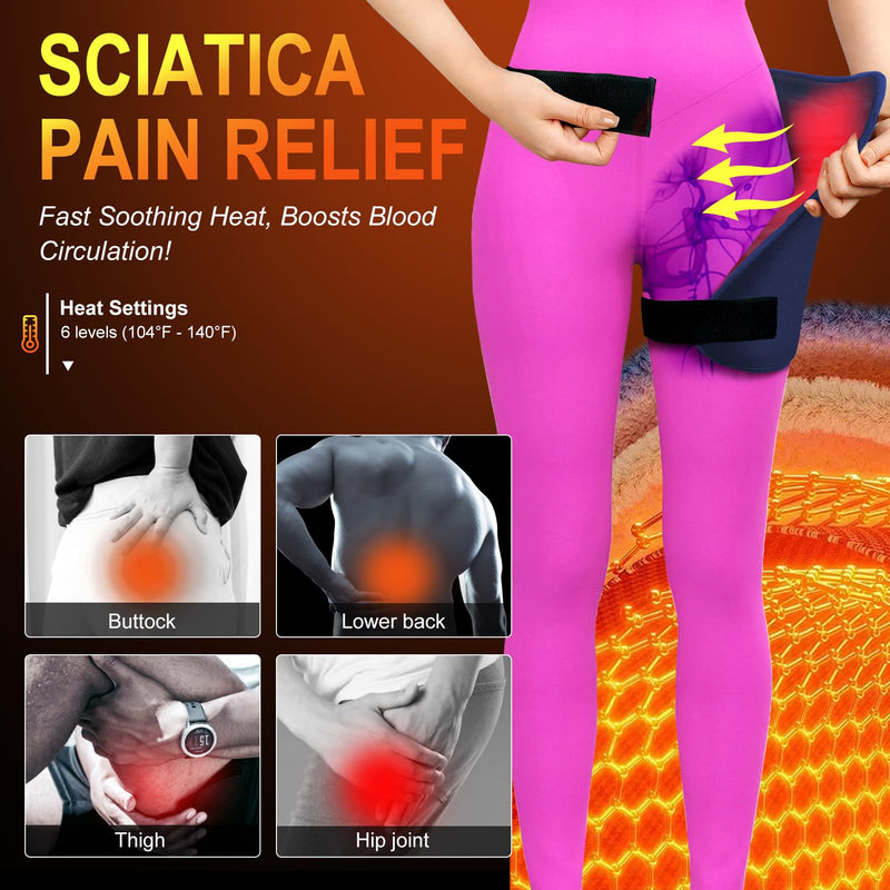 Hip Heating Pad for Sciatica Pain Relief - Hip Brace, Electric Heat Pad for Lower Back Thigh Buttock, Hot Physical Therapy Gifts for Women Men, Mom, Dad(XL) XL-Blue
