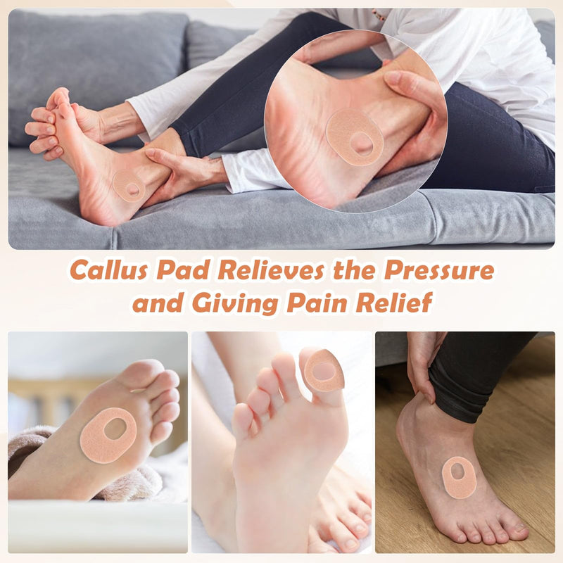 [Australia] - Shynek 72 Pcs Callus Pads Soft Felt Callus Cushion Pads for Bottom of Foot Self Adhesive Foot Callus Cushions, Corn Pads for Feet for Men and Women Pain Relief Foot Care, Beige, Oval Shape 