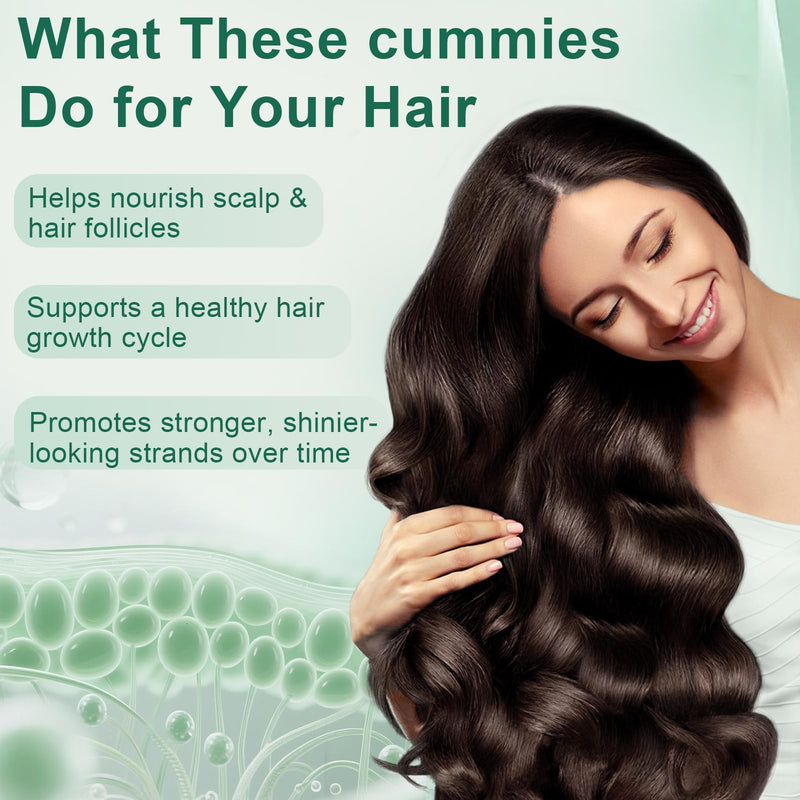 Hair Loss Gummies,Sea Moss Gummies with Vitamin C, Vitamin E, Aloe Vera, Pearl Powder Support Faster Hair Growth,Enhance Nail Elasticity,Promot Radiant Skin,Gluten-Free - 60 Count