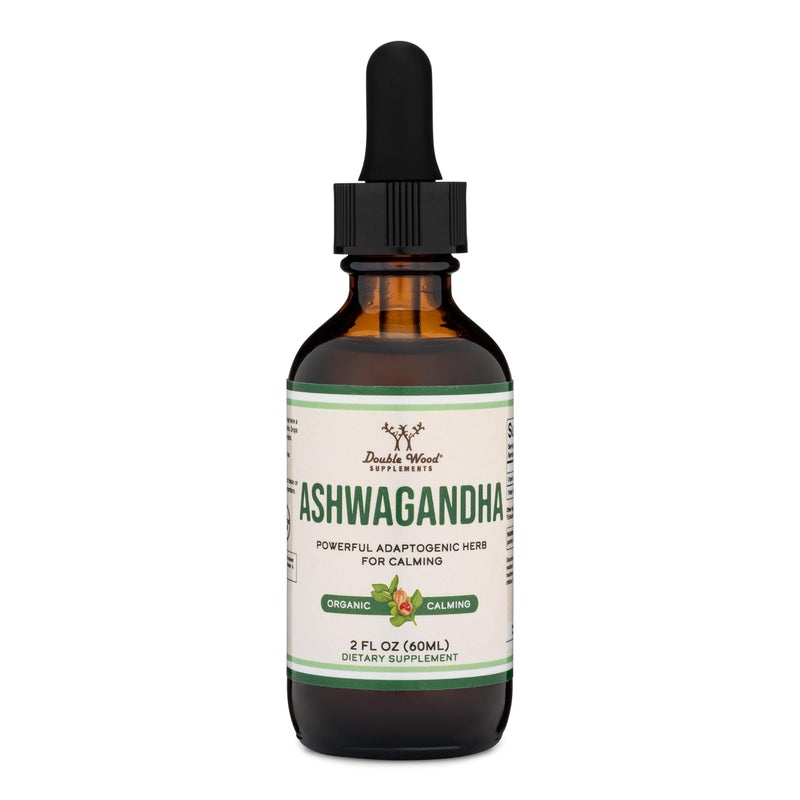 [Australia] - Ashwagandha Organic Drops for Stress Relief (1,200mg, 60 Servings) Ashwagandha Tincture for Adrenal Support and Cortisol Manager (Vegan Safe, Gluten Free, Non-GMO) by Double Wood 