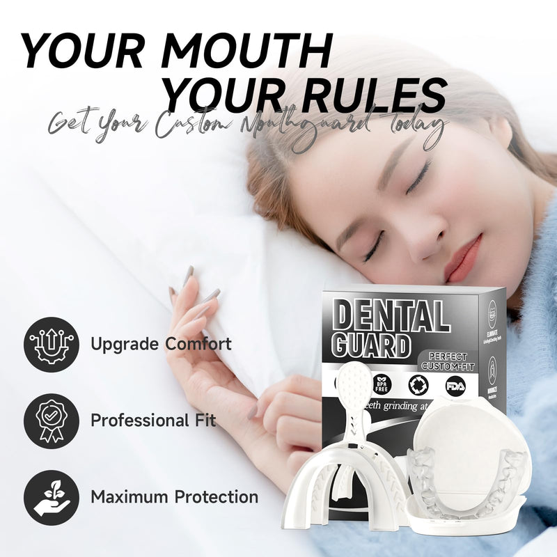 [Australia] - Upgraded Mouth Guards for Grinding Teeth at Night,2 Pack,Standard Size, Professional Night Guard with Fitting Tray, Comfortable Mouth Guard for Clenching Teeth at Night Clear 