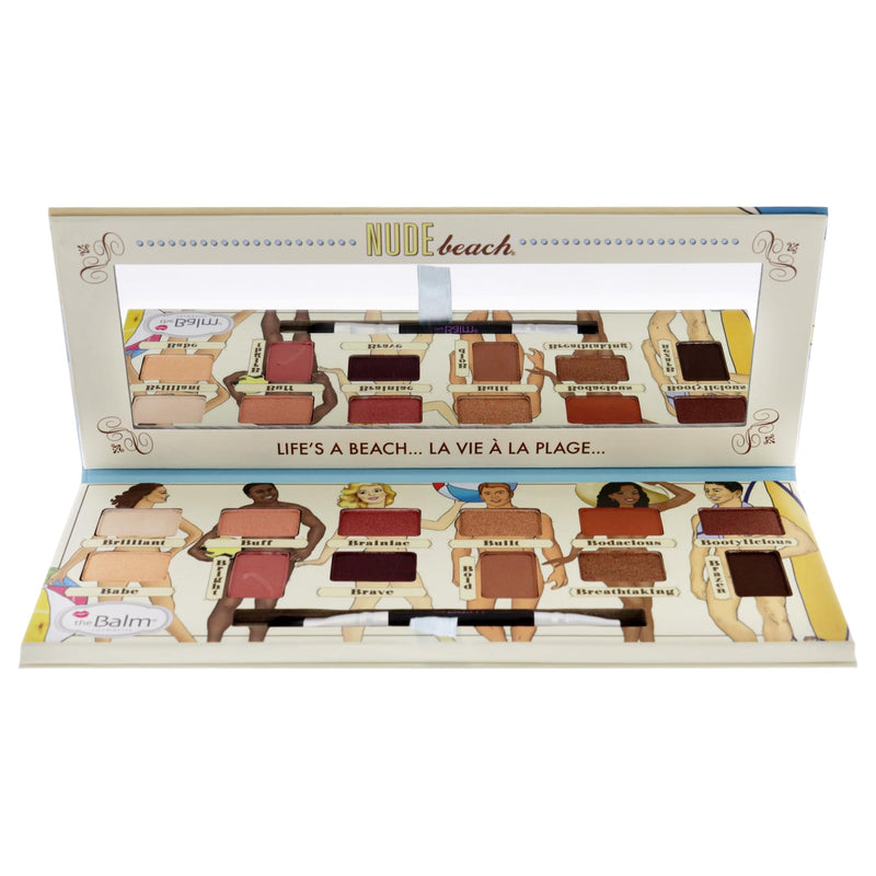 [Australia] - theBalm Nude Beach Eyeshadow Palette, Durable Long-Lasting, Professional Cosmetic Set, 12 Eye-Popping Shades, Triple-Milled Pigments 0.382 Oz 