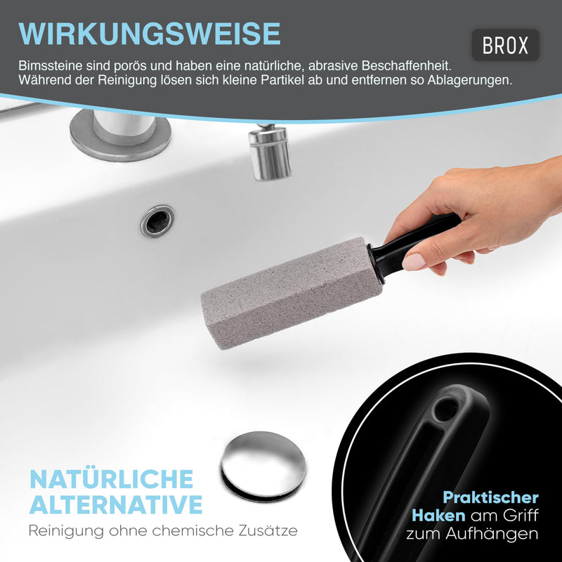 [Australia] - BROX® Pumice Stone Toilet Pack of 3 - Toilet Cleaner for Stubborn Urine Stone & Limescale - Pumice Stone Toilet - Toilet Stone for Effective Cleaning - Cleaning Stone - Urine Stone Remover with Black Handle 1 Piece (Pack of 3) 