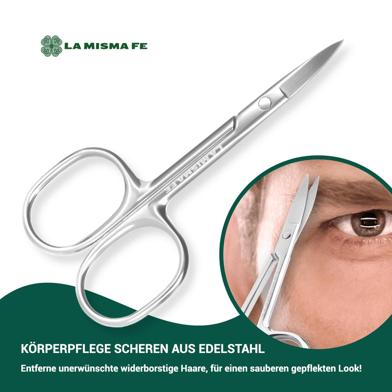 [Australia] - Beauty Scissors Set Eyebrow Scissors Nose Hair Removal Beard Scissors Men - Pack of 2 Sharp, Small, Polished Stainless Steel 