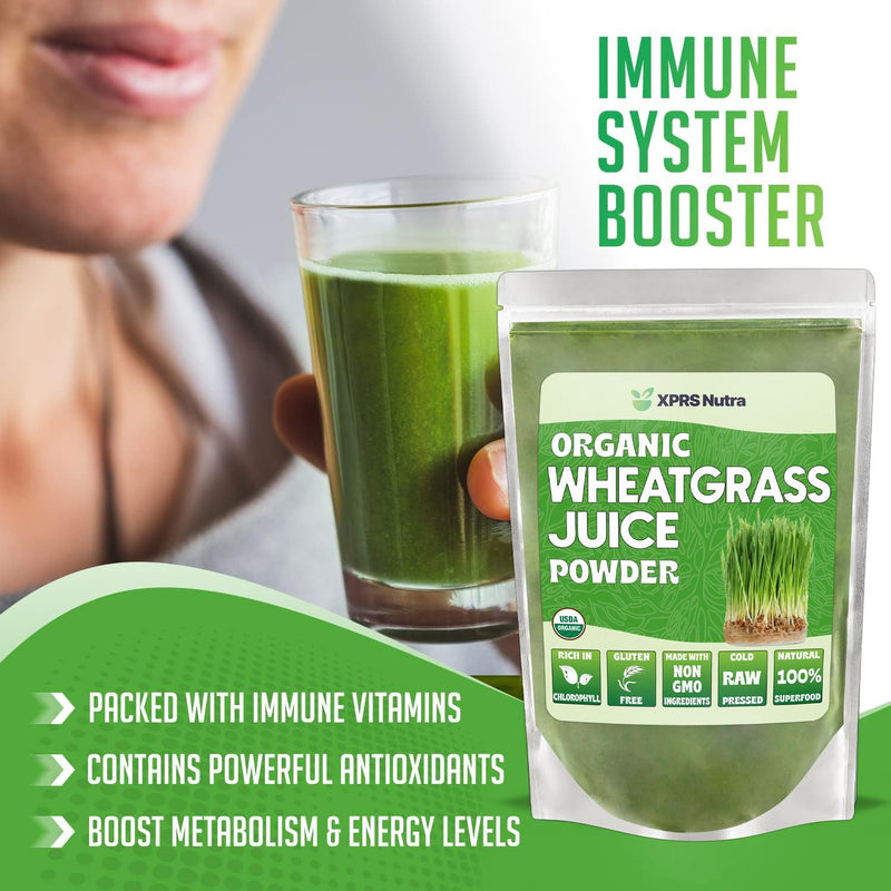 [Australia] - XPRS Nutra Organic Wheatgrass Juice Powder - Sustainably Grown - Instant Wheat Grass Juice Powder Made from Concentrated Juice - More Potent Than Organic Wheatgrass Powder - 16 Ounce 16 Ounce (Pack of 1) 