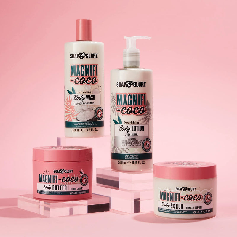 Soap & Glory Magnifi-Coco Body Lotion for Women - Coconut Scented Lotion for Dry Skin with Almond Oil, Shea Butter & Vitamin A - Vegan Body Moisturizer (16.9 fl oz) 16.9 Fl Oz (Pack of 1)