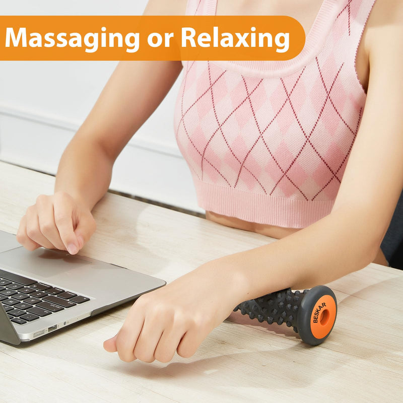 [Australia] - BESKAR Foot Massager Roller for Plantar Fasciitis Relief, Portable, Deep Tissue Muscle Massage, Foot Arch and Heel Pain, Reflexology Tool Black 