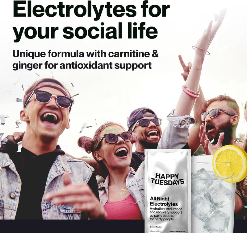 Electrolytes | Rehydration & Recovery Electrolyte Powder | Hydration Sachets for Energy & Focus Support | Ideal for Late Nights, Busy Days & Festivals | Lemon Flavour | 30 Sachets 30 Pack