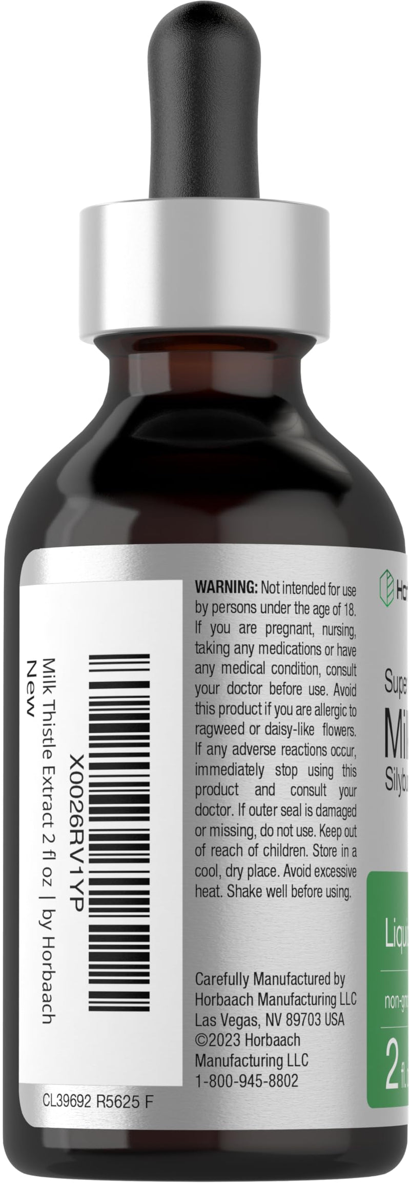 [Australia] - Horb√§ach Milk Thistle Extract Liquid | 2 fl oz | Alcohol Free | Vegetarian, Non-GMO & Gluten Free Supplement 