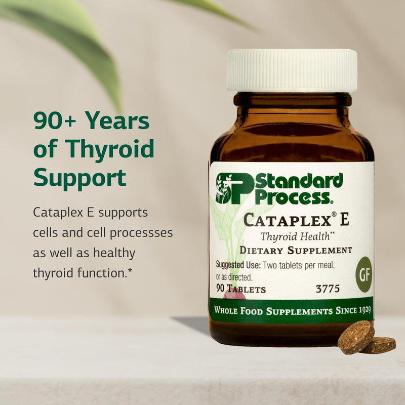 Standard Process Cataplex E, Thyroid & Endocrine Support, 90 Tablets | Thyroid Health Dietary Supplement, Gluten-Free, Non-Dairy and Non-Soy, Endocrine Gland Health Support 90 Count (Pack of 1)