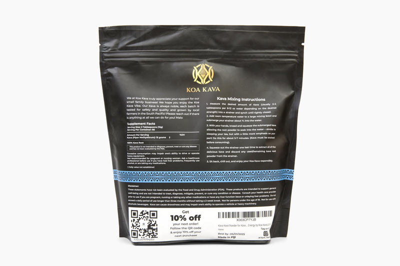 [Australia] - Koa Kava Fiji Kava Powder- Premium Noble Waka Kava Tea made from Lateral Kava Root in Savusavu, Fiji. 1 LB 16 Ounce 